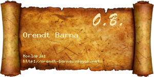 Orendt Barna névjegykártya
