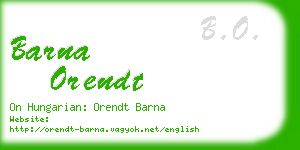 barna orendt business card